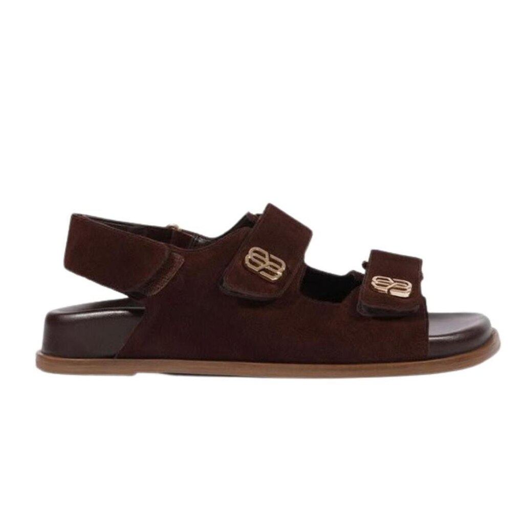 Sandália Schutz Feminina Couro Velcro Salto Bloco Baixo Bico Quadrado S227500007