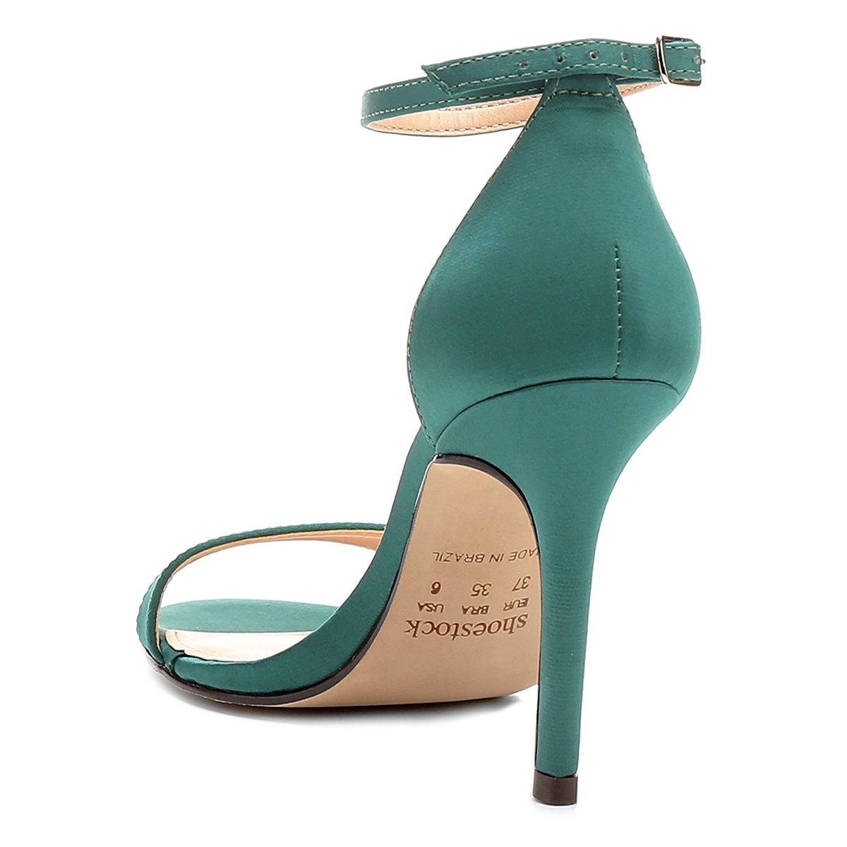 Sandália Shoestock Cetim Festa Salto Alto - Verde | Zattini