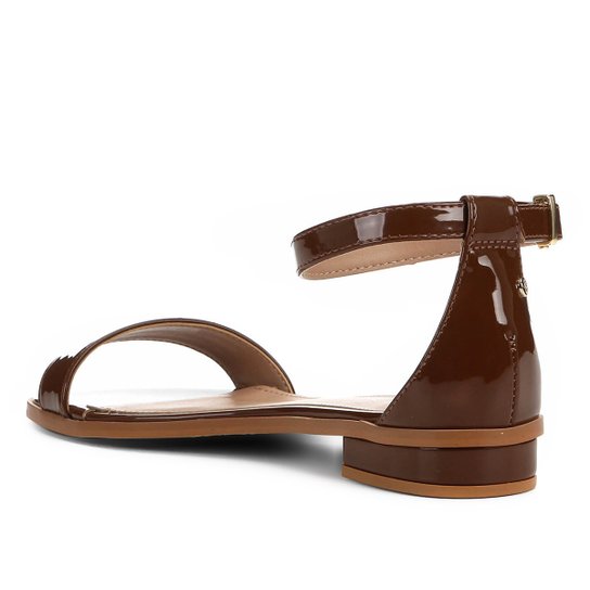 Sandália Shoestock Flat Tira Naked Feminina - Avelã