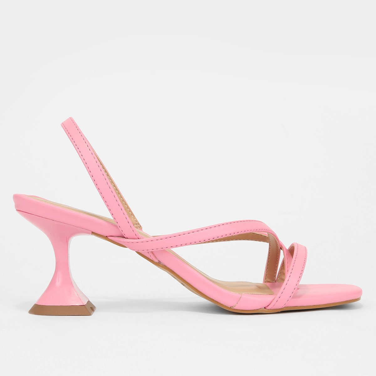 Sandália Shoestock For You Tiras Salto Taça Dedo Feminina - Rosa Menor preço em Sandália Shoestock For You Tiras Salto Taça Dedo Feminina - Rosa