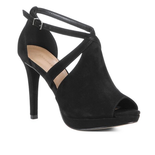 Sandália Shoestock Nobuck Meia Pata Feminina - Preto