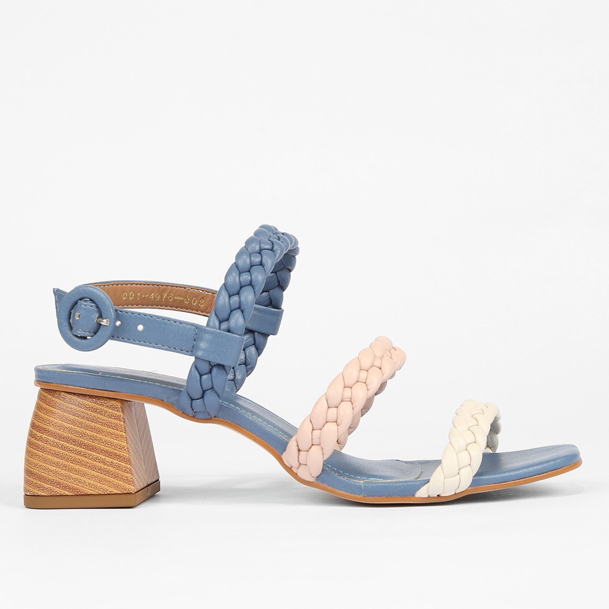 Sandália Shoestock Trança Salto Bloco - Azul | Zattini