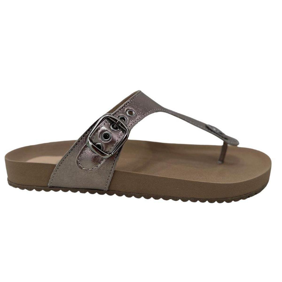 Sandalia Slide Atenas - Aine - Prata Velho - Prata | Zattini