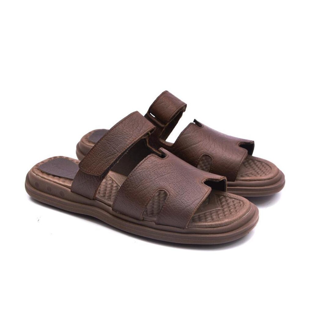 Sandália Slide Masculina Ferrara H Couro Anatômica