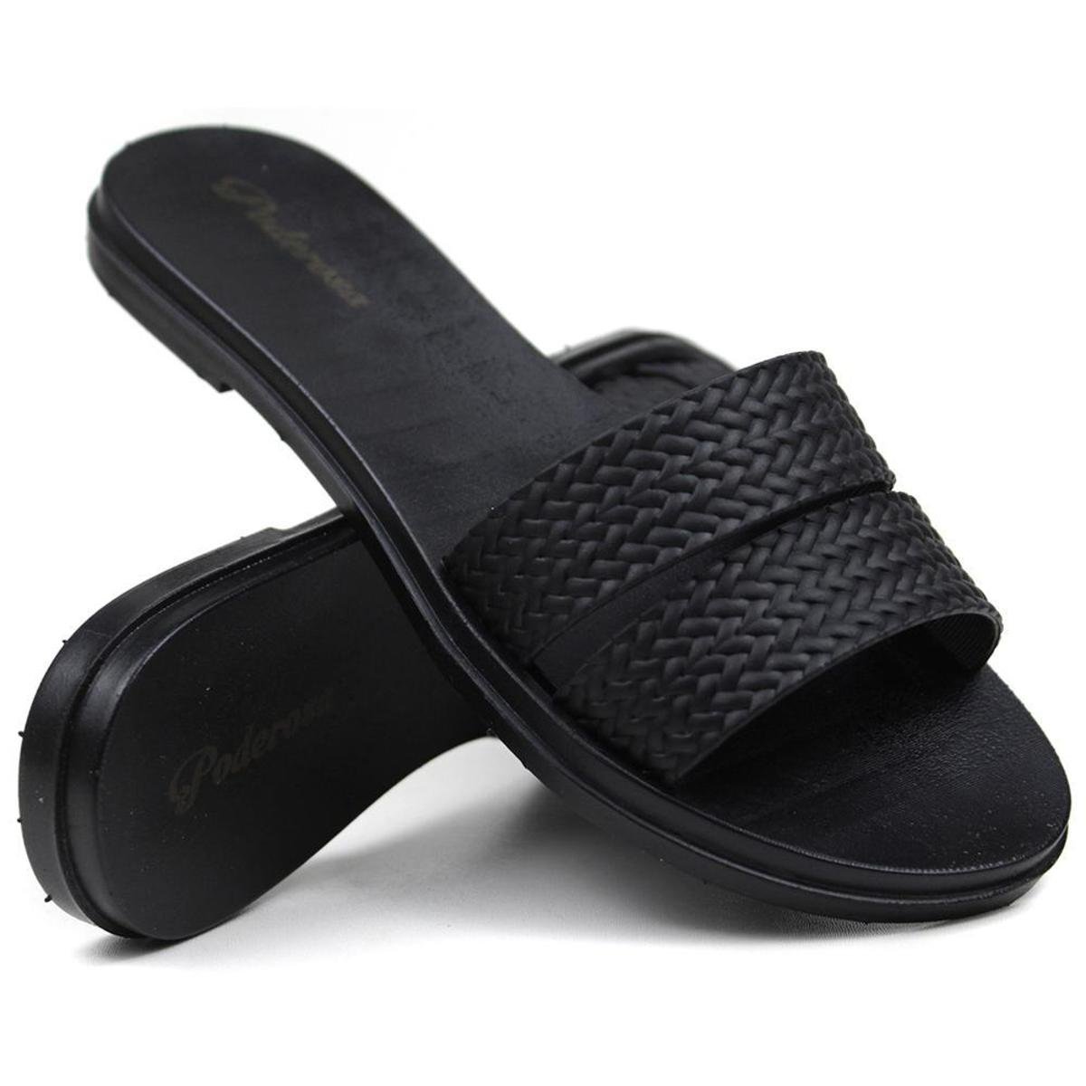 Sandalia Slide Rasteira Feminina leve confortável Kevin Sintonia - Preto Menor preço em Sandalia Slide Rasteira Feminina leve confortável Kevin Sintonia - Preto