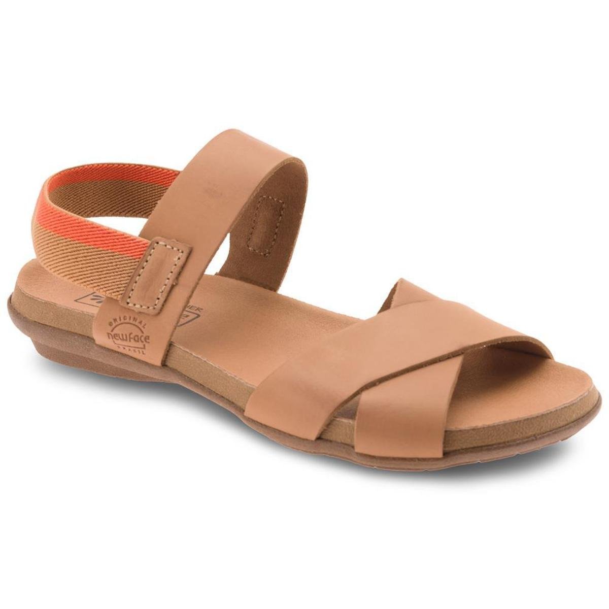 Sandália Sola Média Anatômica Couro Elástico Macia Casual - Nude Menor preço em Sandália Sola Média Anatômica Couro Elástico Macia Casual - Nude