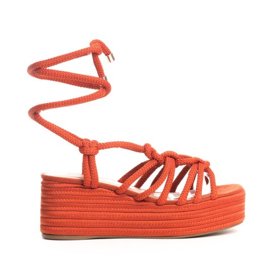 Sandália Sonho dos Pés Plataforma Macramê Amarração Feminina Zattini