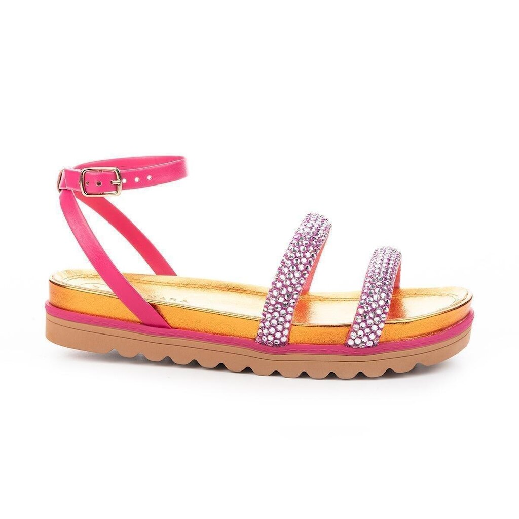 Sandália Tanara Flatform e Com Pedrarias