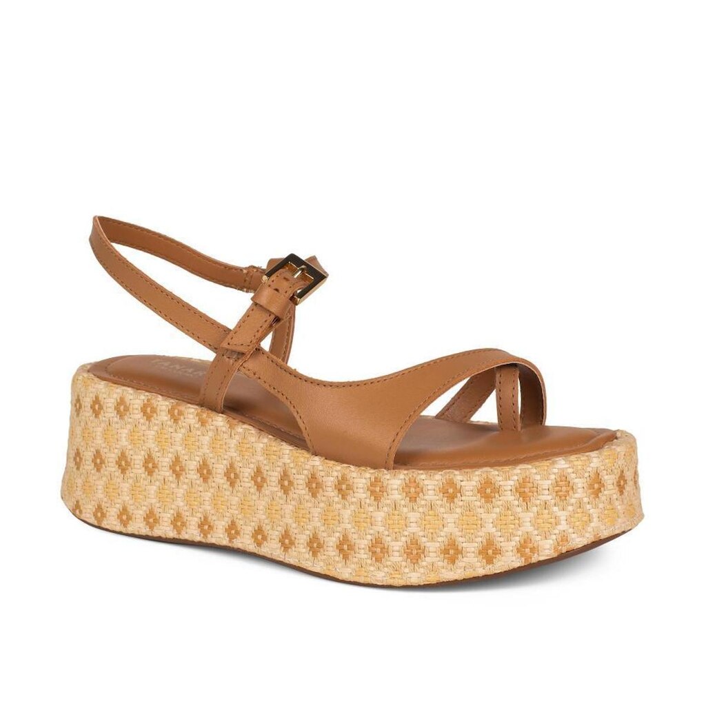 Sandália Tanara Flatform Em Couro Feminina T9732