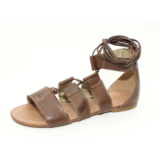 Sandalia Top Franca Shoes Gladiadora Feminina - Cafe