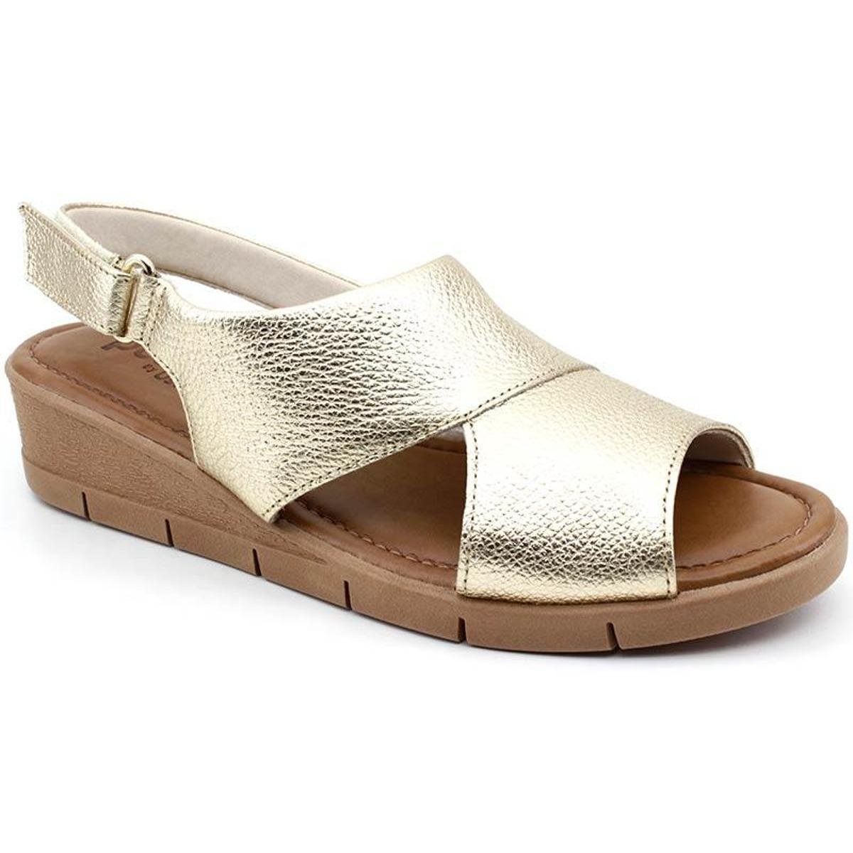 sandália feminina usaflex dourada