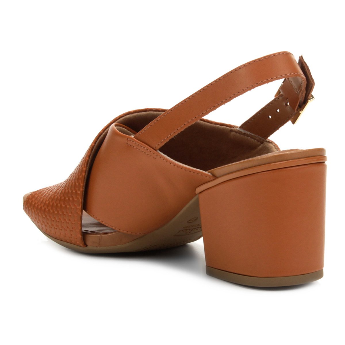 sandália usaflex salto grosso tressê feminina