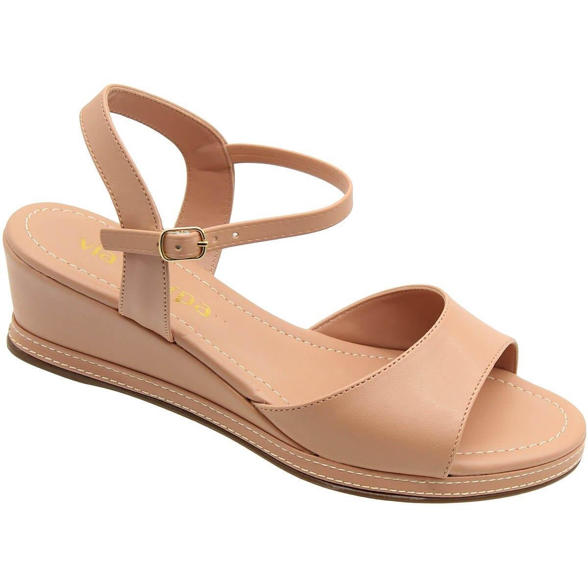 Sandalia Anabela Via Mia Anabela Via Mia Feminina Suede Compre