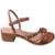 Sandalia Via Scarpa Tira Spikes Salto Baixo Feminino - Cacau