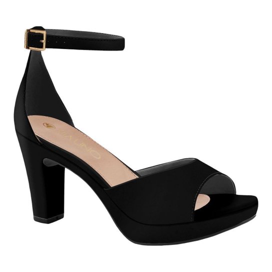 Sandália Via Uno 411003 Salto Grosso Alto Meia Pata Calcanhar