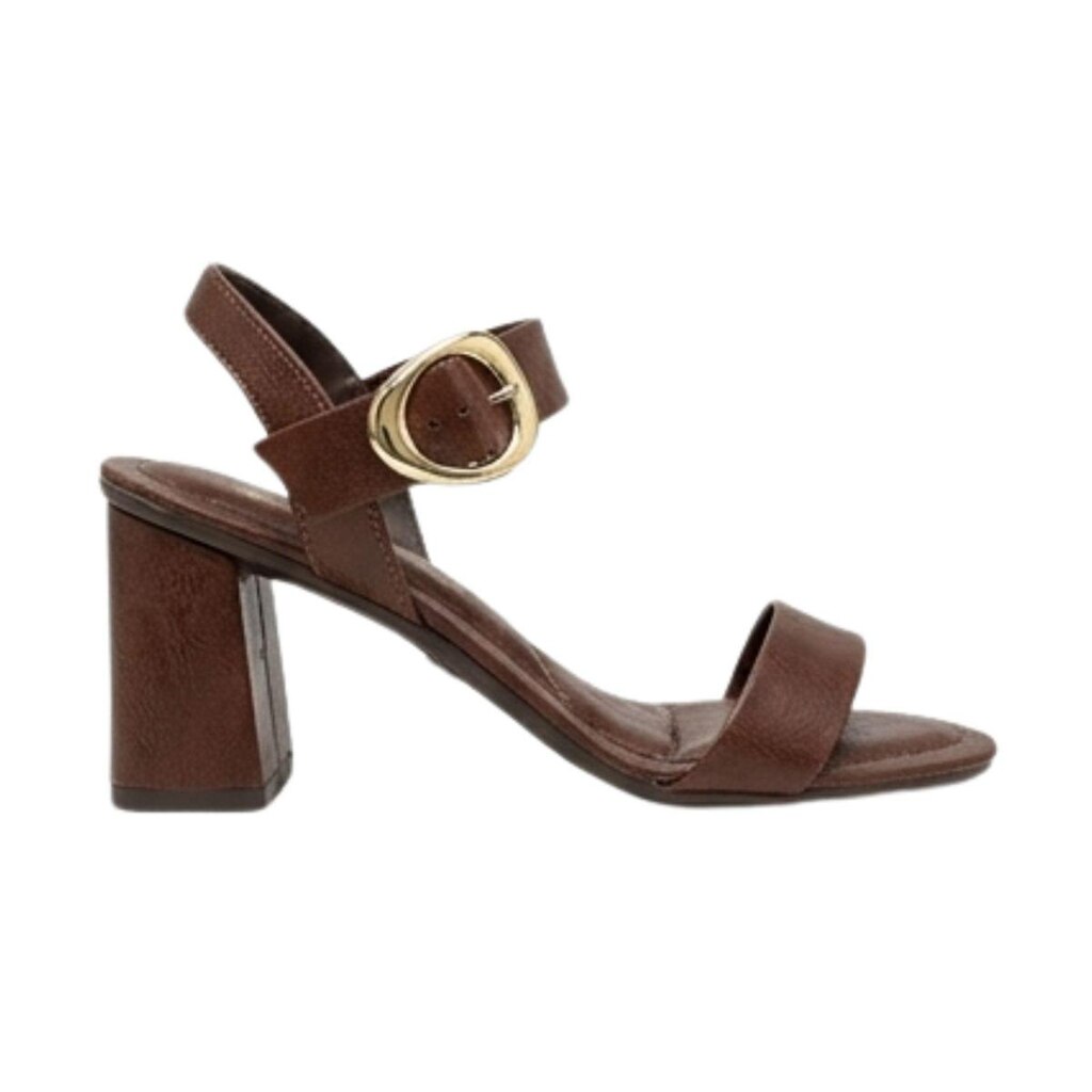 Sandália Via Uno Feminina Salto Grosso Médio Casual Elegante