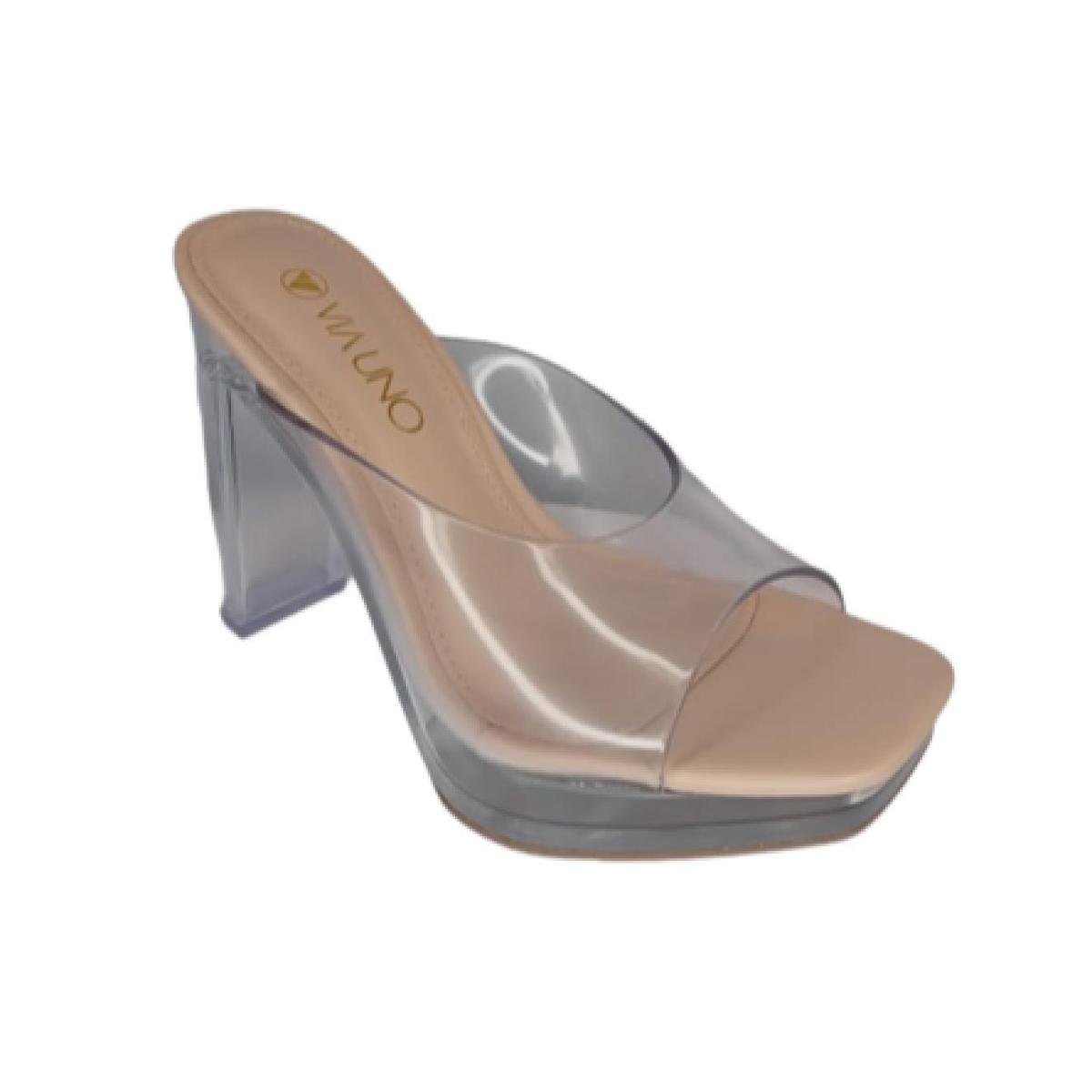 Flatform Beira Sandália Transparente Sandália Via Uno Salto