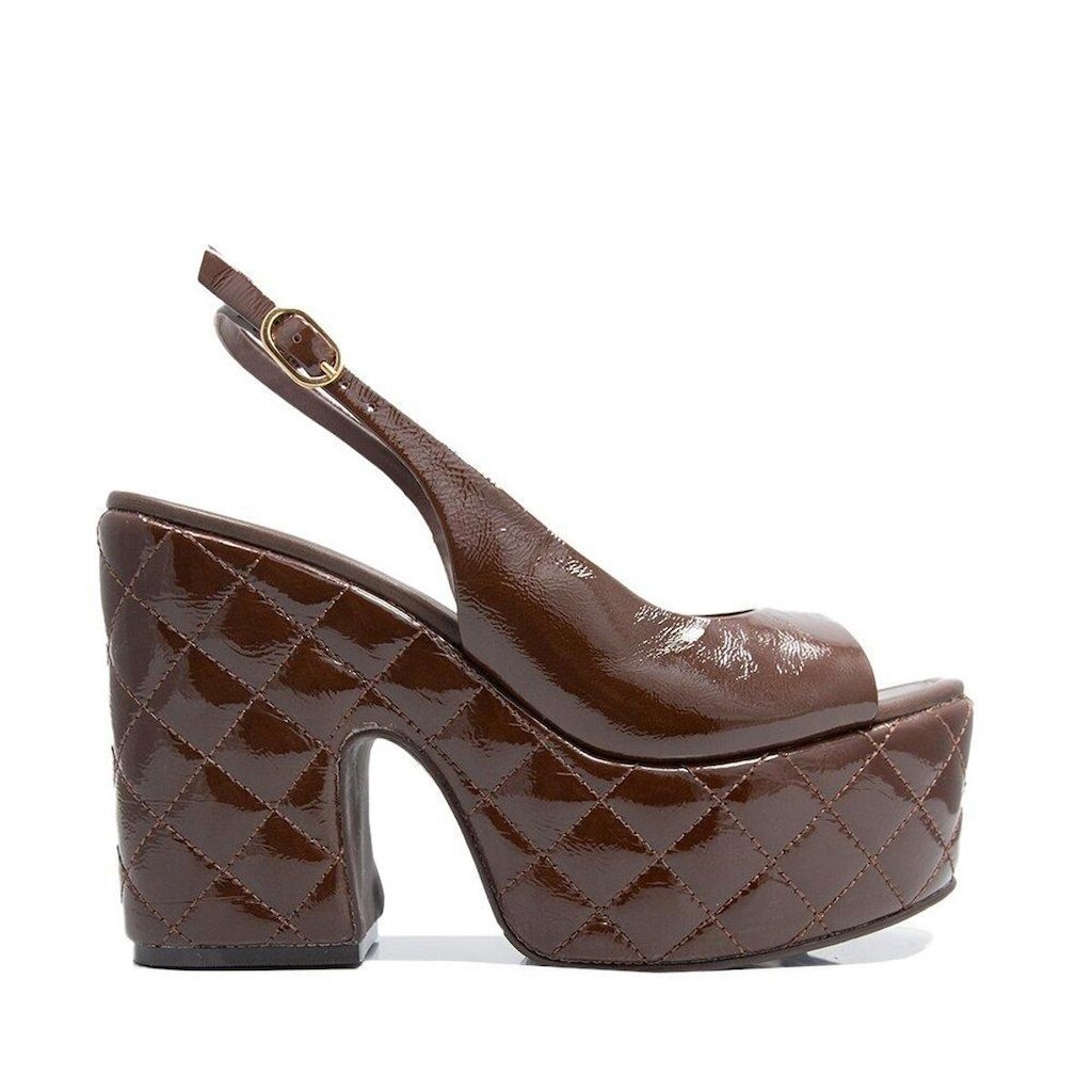 Sandalia Vicenza Peep Toe Chiara Marrom