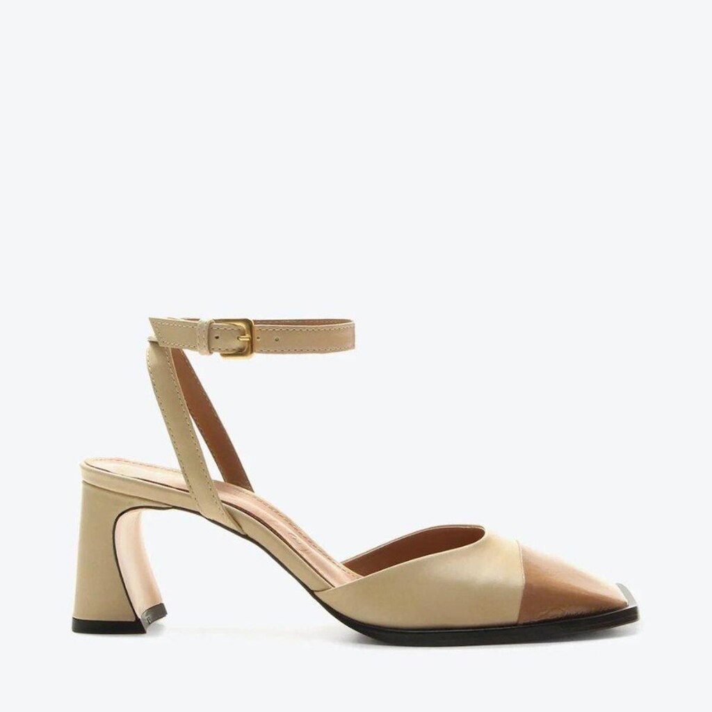 Sandalia Vicenza Slingback Cap Toe Gales Bege