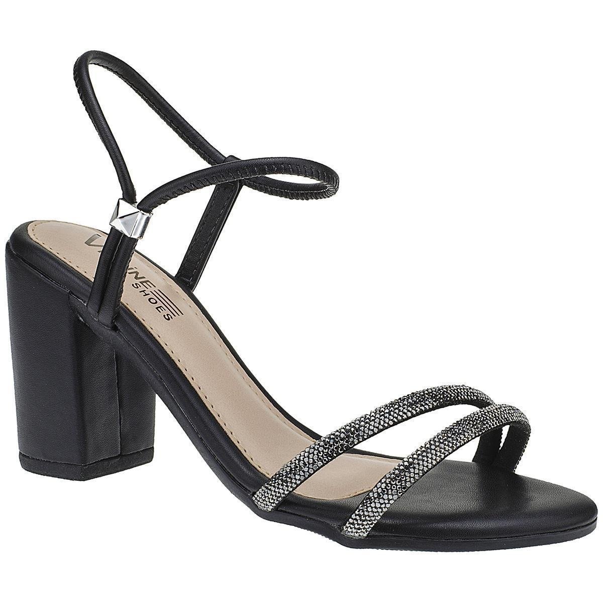 Uza Shoes Sandália Preto E Branco Uza Shoes Sandalia Marca Salto