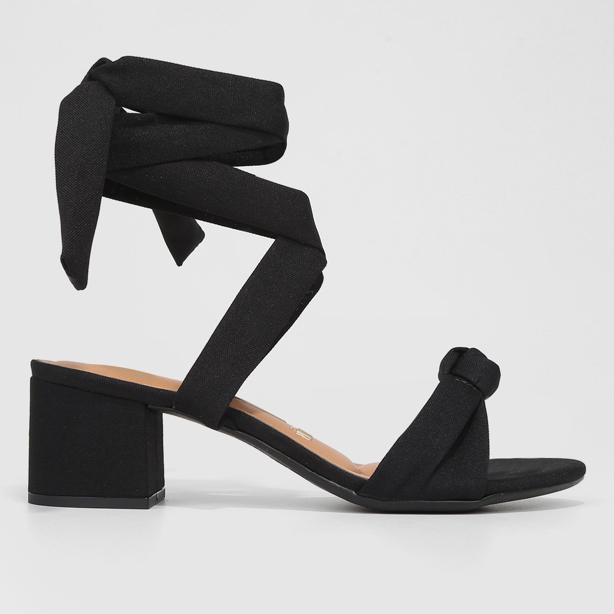Sandália Vizzano Amarração Salto Médio Feminina - Preto Menor preço em Sandália Vizzano Amarração Salto Médio Feminina - Preto