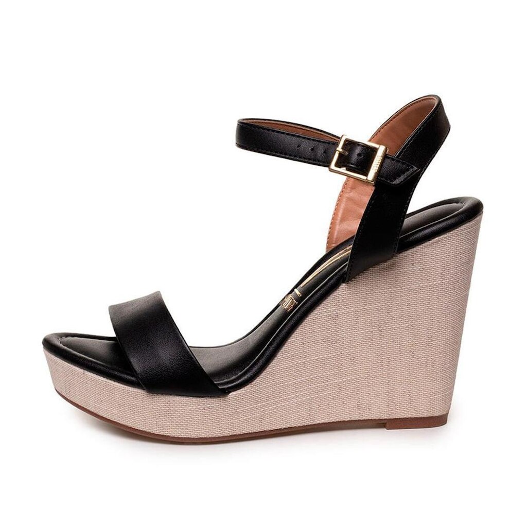 Sandalia Vizzano Anabela Salto Alto Rafia