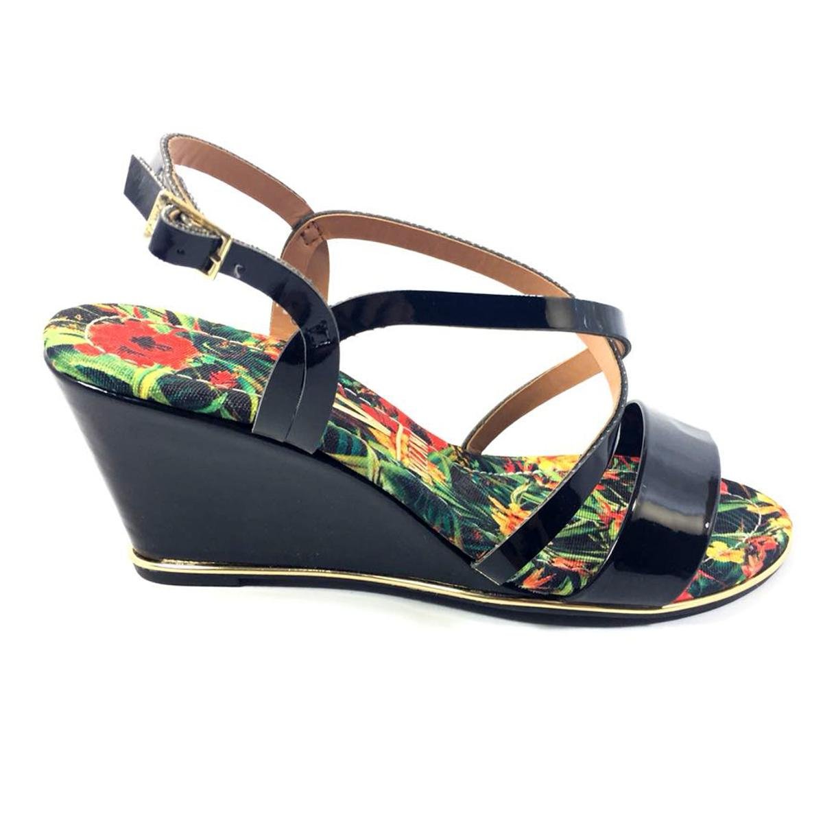 Compre Vizzano Sandália Anabela Vizzano Floral Rosa Online