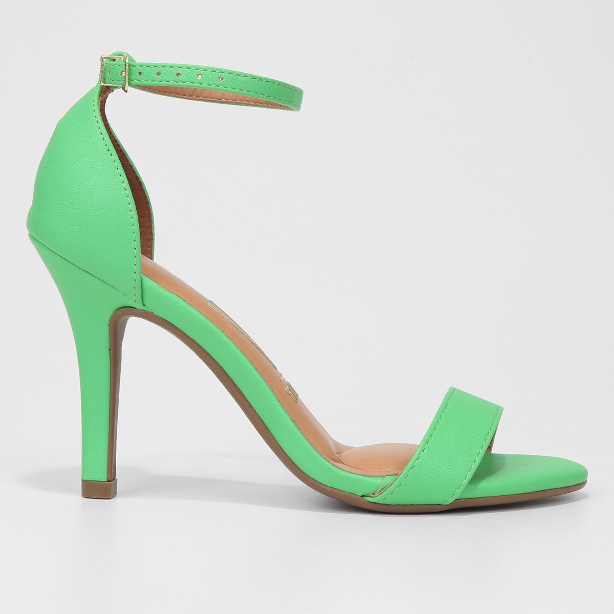 Sandália Vizzano Básica Salto Alto Feminina - Verde escuro Menor preço em Sandália Vizzano Básica Salto Alto Feminina - Verde escuro