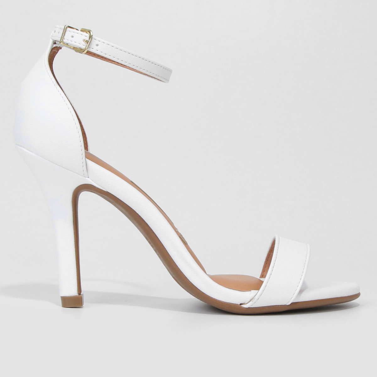 Sandália Vizzano Básica Salto Alto Feminina - Branco+Bege Menor preço em Sandália Vizzano Básica Salto Alto Feminina - Branco+Bege