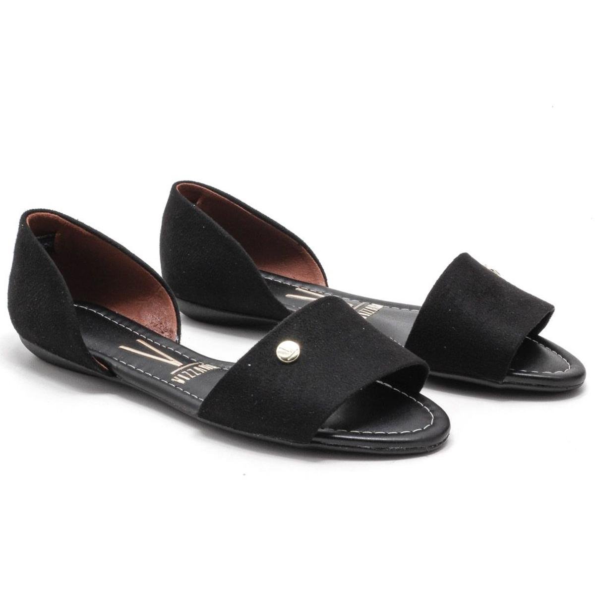 sandalia preta fechada atras