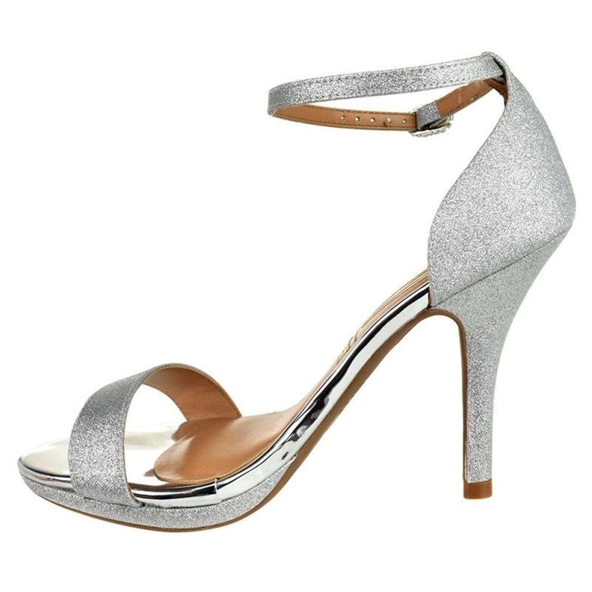 sandalia vizzano prata com glitter
