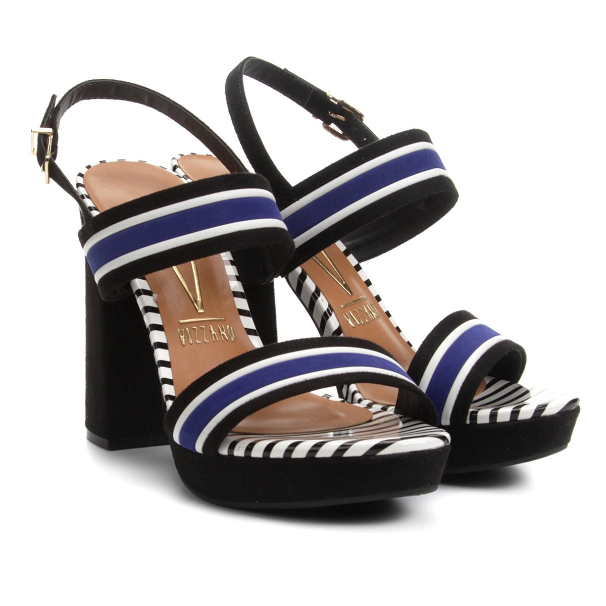 sandália vizzano listras branca