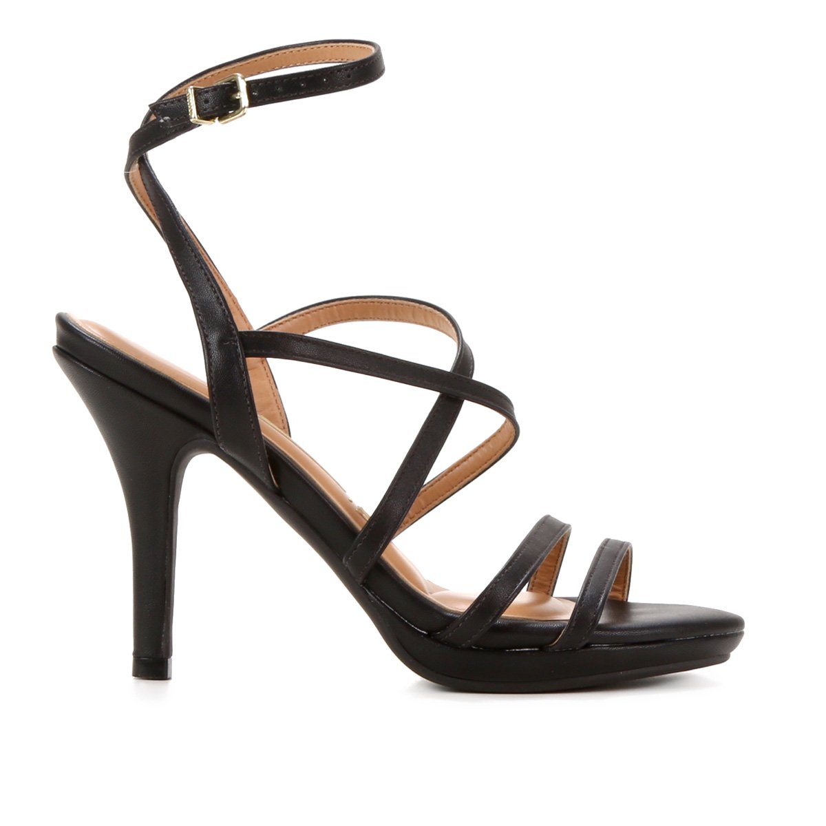 Sandália Vizzano Multi Tiras Salto Alto Feminina - Preto Menor preço em Sandália Vizzano Multi Tiras Salto Alto Feminina - Preto