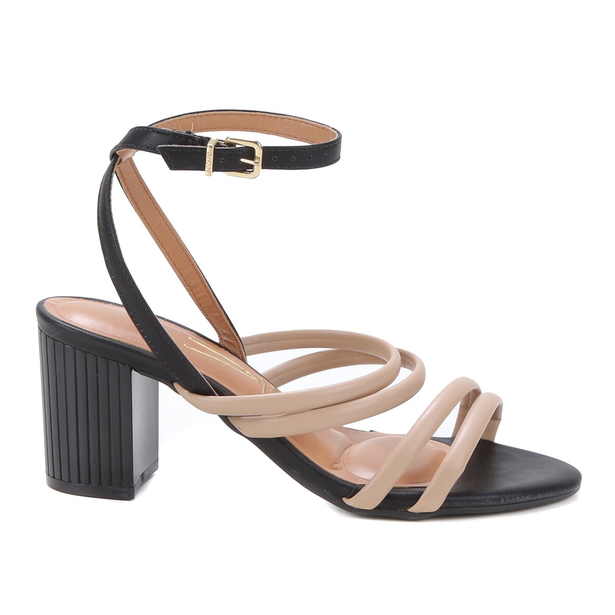 Sandália Vizzano Multi Tiras Salto Bloco Médio Feminina - Preto | Zattini