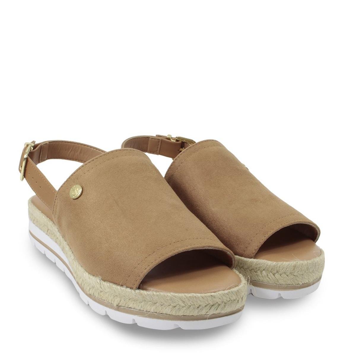 sandália vizzano plataforma com palha marrom