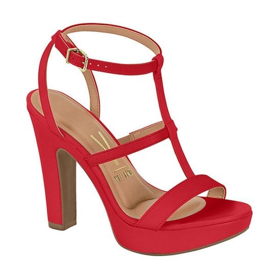 Sandália Vizzano Salto Alto Grosso Tiras Meia Pata Zattini