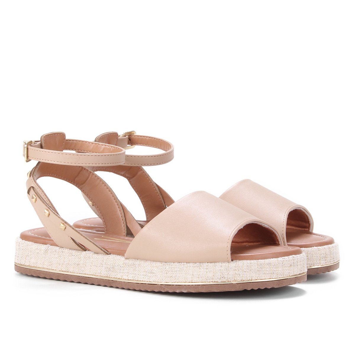 Sandália Vizzano Salto Baixo Aplique Feminina - Bege+Dourado Menor preço em Sandália Vizzano Salto Baixo Aplique Feminina - Bege+Dourado