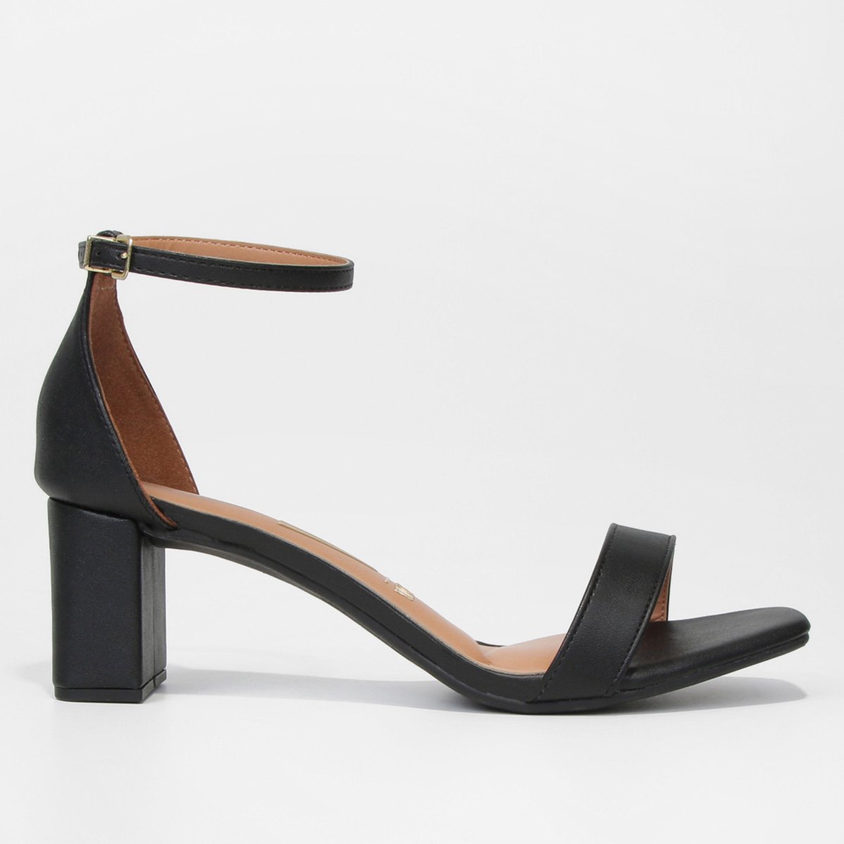 Salto Baixo Sandália Vizzano Salto Grosso Preto Sandália Preta