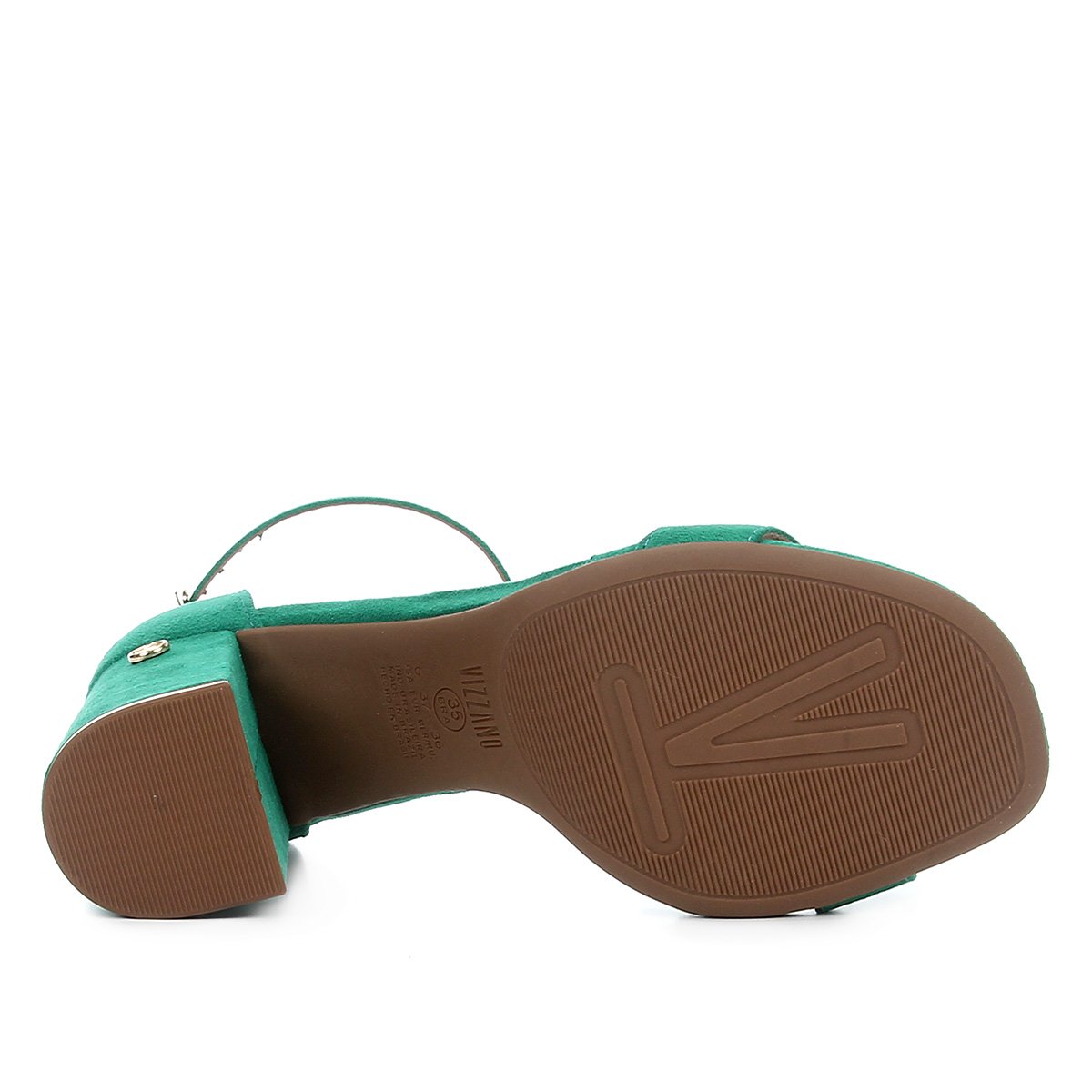 Sandália Vizzano Salto Bloco Tira Suede Feminina - Verde | Zattini