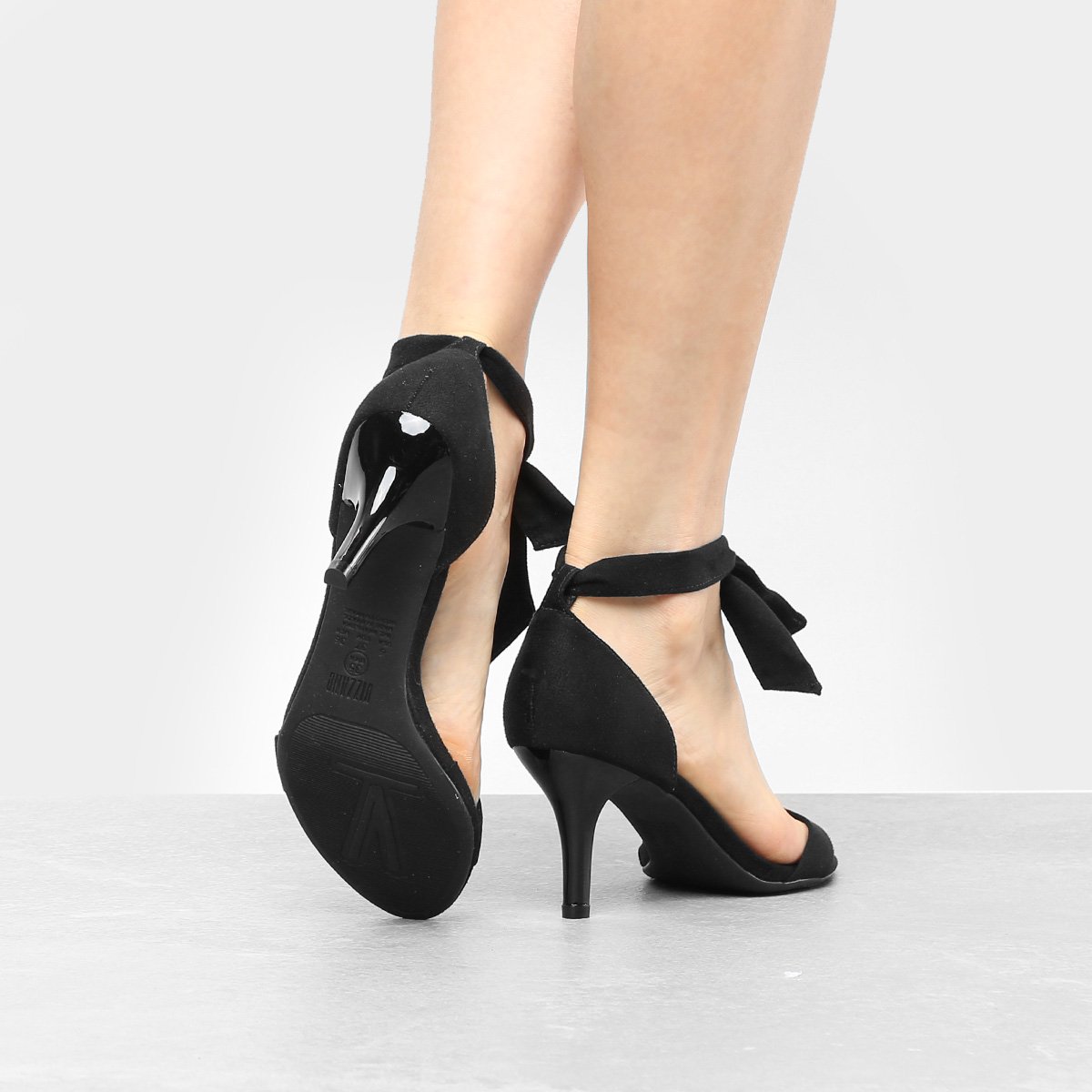Sandália Vizzano Salto Fino Amarração Feminina - Preto | Zattini