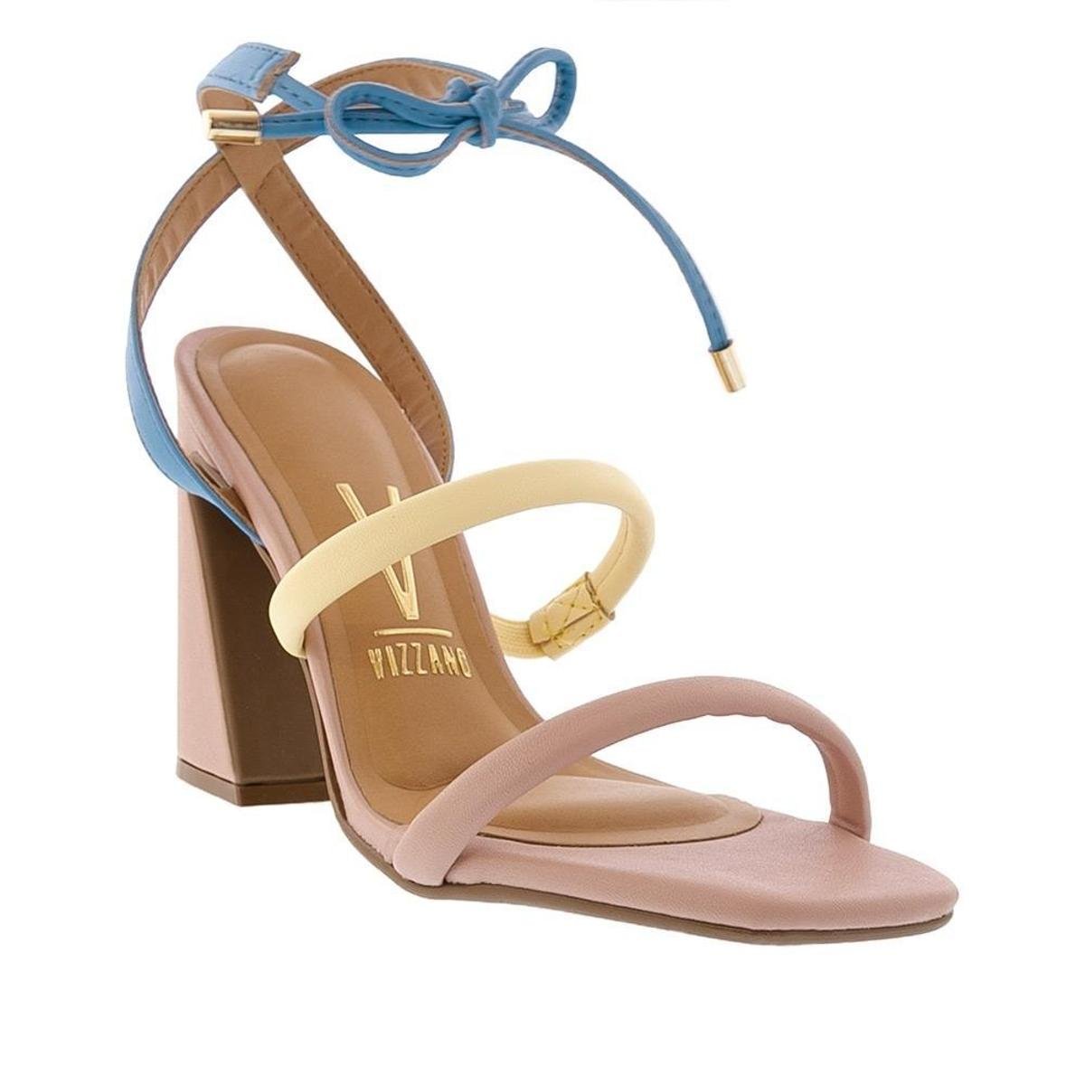 Sandália Vizzano Salto Geométrico Amarração Color - 32 - Colorido Menor preço em Sandália Vizzano Salto Geométrico Amarração Color - 32 - Colorido