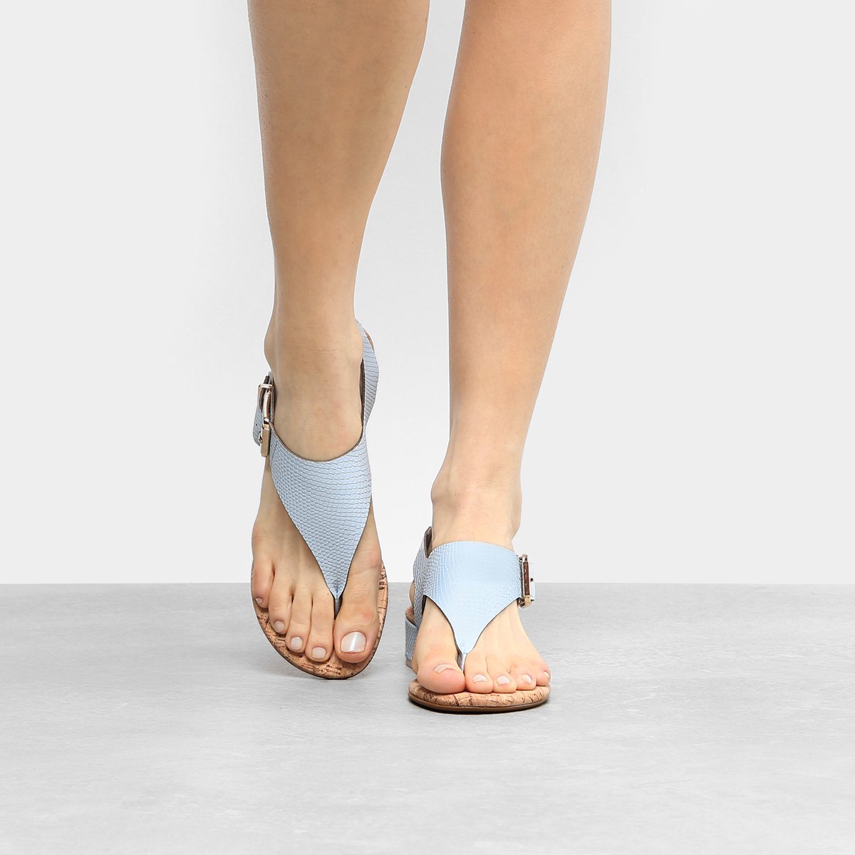 sandália vizzano salto grosso dedo cobra cortiça feminina