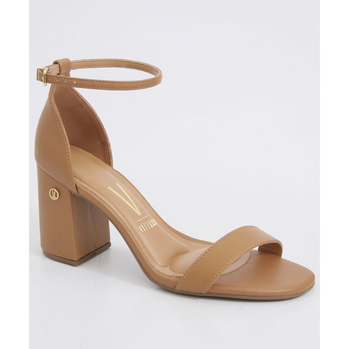 Sandália Vizzano Salto Grosso Feminina - Marrom | Zattini