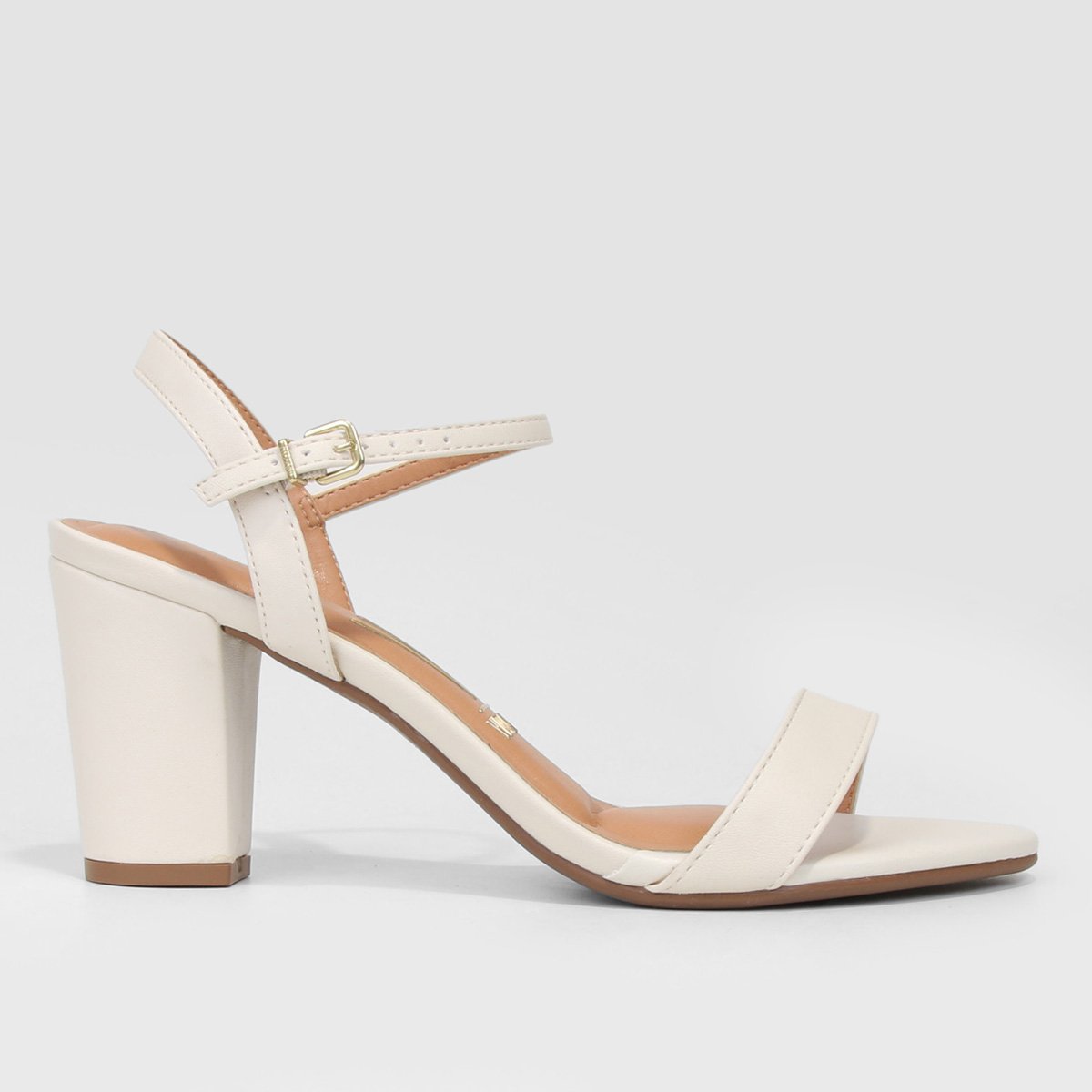 Sandália Vizzano Salto Grosso Fivela Feminina - Branco Menor preço em Sandália Vizzano Salto Grosso Fivela Feminina - Branco