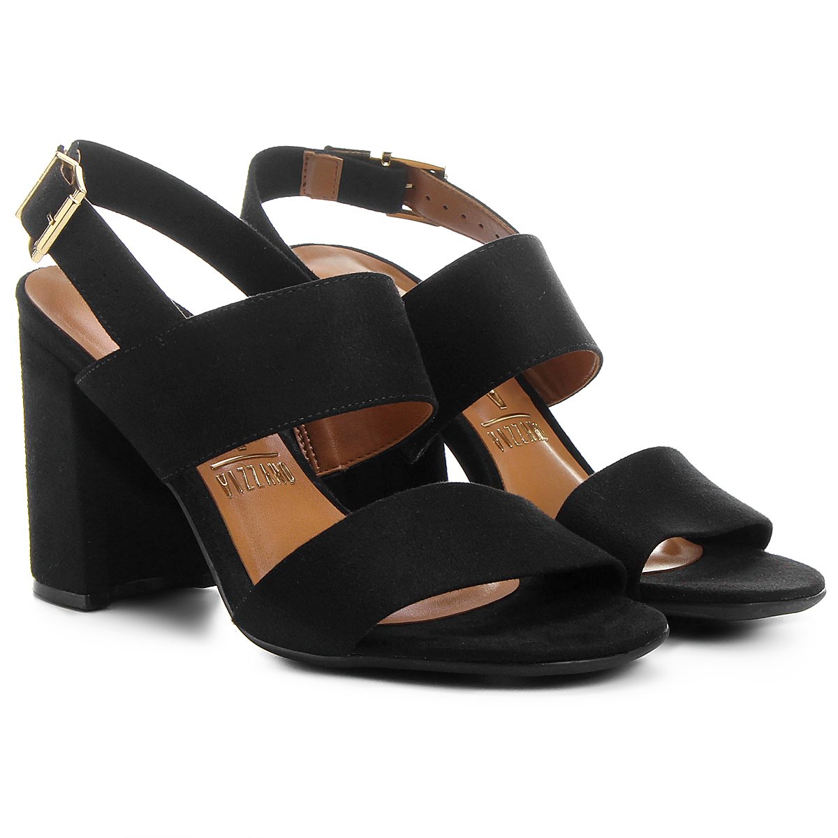 Sandalia vizzano camurça salto grosso Clearance