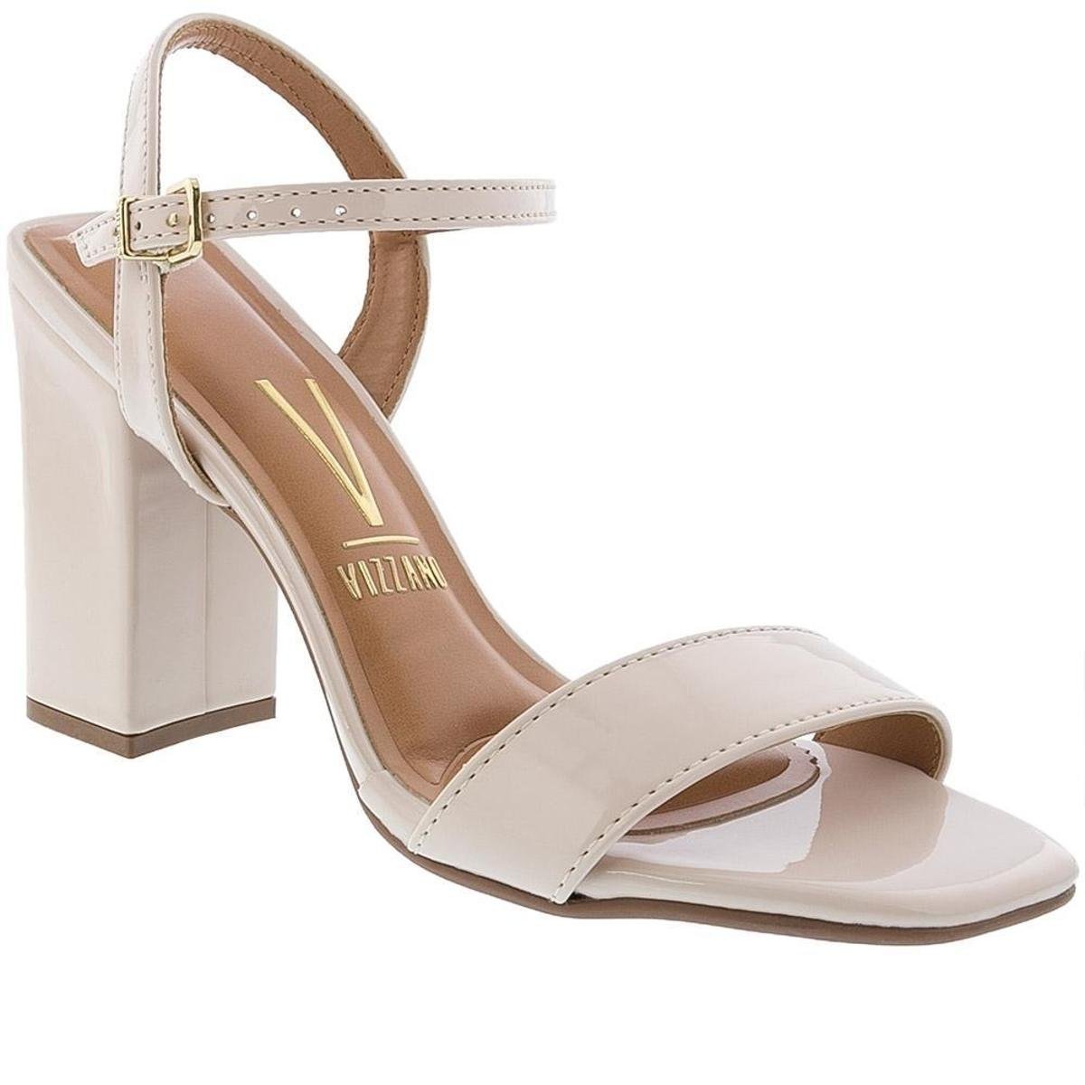 Salto Fino Sandália Vizzano Salto Grosso Verniz Sandália Vizzano
