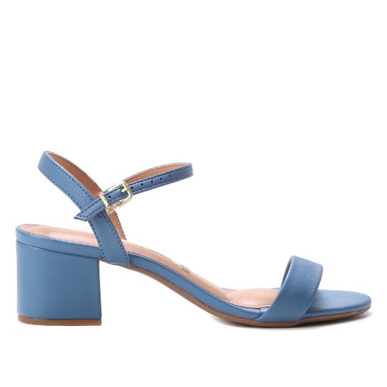 Sandália Vizzano Salto Médio Feminina - Azul