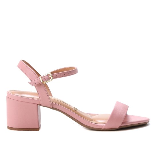 Sandália Vizzano Salto Médio Feminina - Rosa