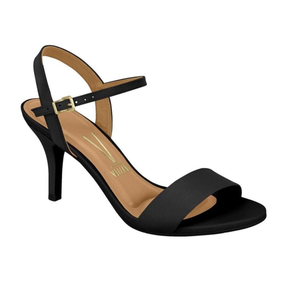 Sandália Vizzano Salto Médio Fino Aberta Feminina - Preto Menor preço em Sandália Vizzano Salto Médio Fino Aberta Feminina - Preto