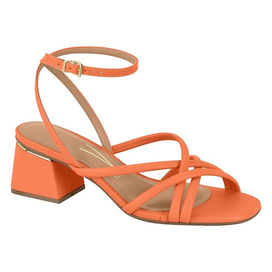 Sandália Vizzano Salto Médio Tiras Cruzadas Feminina Zattini